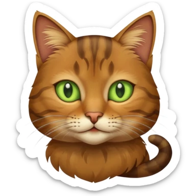 A european cat brown with lighter green eyes sticker