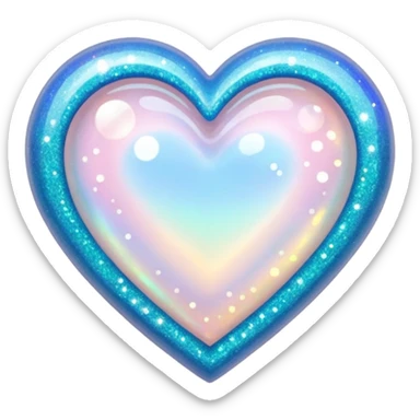 Opal heart with glitter sticker