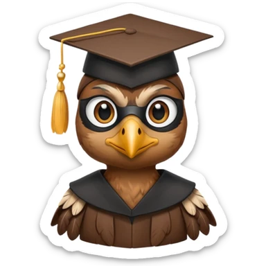 falcon with a grad cap - semi realistic sticker