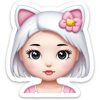 hello kitty sanrio with lashes kawaii sticker