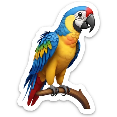 cinematic-macaw-realistic-full-body-standing-emoji,-vibrant-feathers-glowing-with-rich-reds,-blues,-and-yellows,-head-tilted-dramatically,-curved-black-beak-gleaming,-piercing-dark-eyes-exuding-confidence,-simplified-yet-realistic-focused-features,-highly-detailed,-glowing-with-an-almost-sarcastic-glow

 sticker