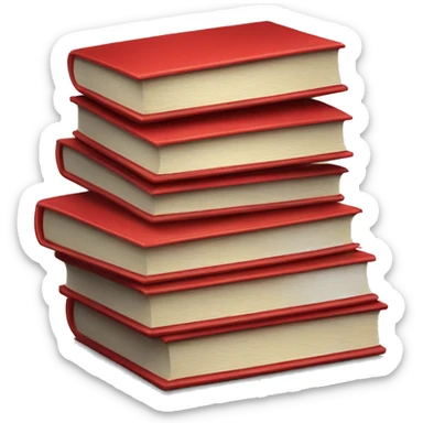 stack of red books sticker