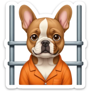 Frenchie in prison sticker