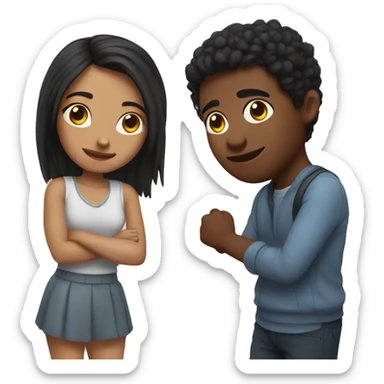 girl with her bf  sticker