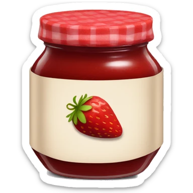 Strawberry jam spread on a perfect circle sticker