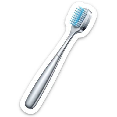 Toothbrush where the bristles are replaced with a metal needle. sticker