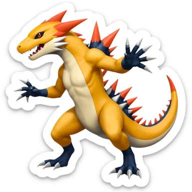 Salandit-Garchomp-Zeraora-Zangoose-Fusion (full body) sticker