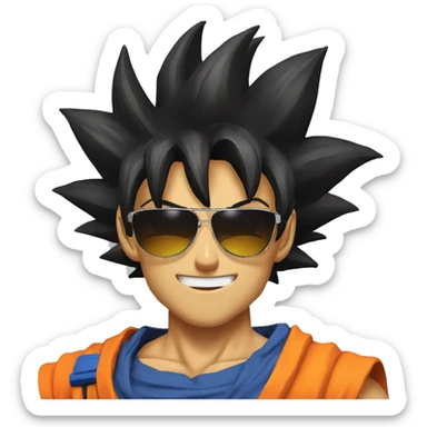 Goku using sun glasses sticker