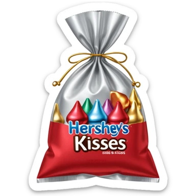 Bag of Hershey’s kisses in Hershey’s packaging  sticker
