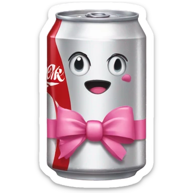 diet coke can with pink bow  sticker