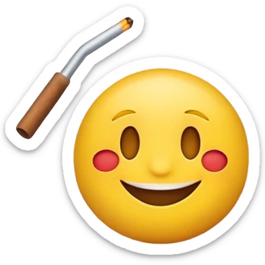 happy emoji with a blunt sticker