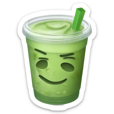 iced matcha in clear takeaway cup sticker