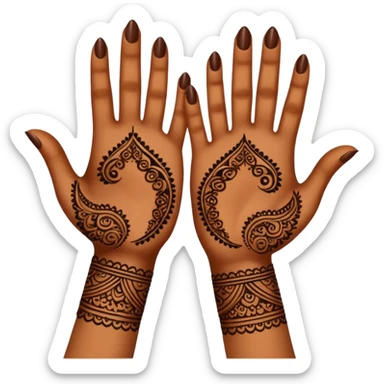 2 hands with mehendi sticker