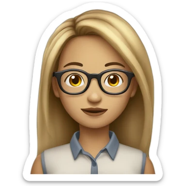 Fille avec cheveux longs et lunettes qui vomi des patates sticker