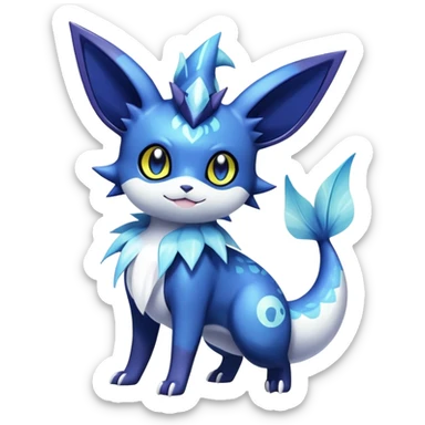 Noibat-Vaporeon-Meowstic-Umbreon-Fakémon-hybrid-creature (full body)  sticker