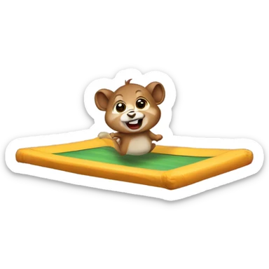 Una ardilla saltando en un trampolín  sticker