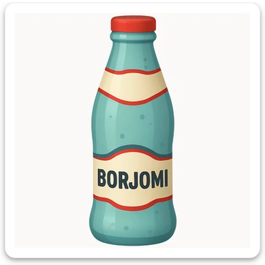 Borjomi water bottle emoji with a different label, variation 2 sticker