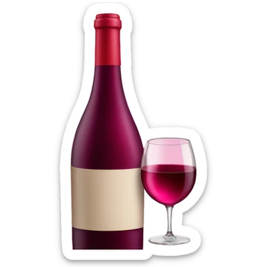 Pink red wine bottle sticker