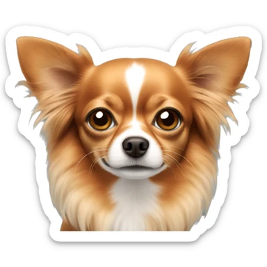 Red long haired chihuahua sticker