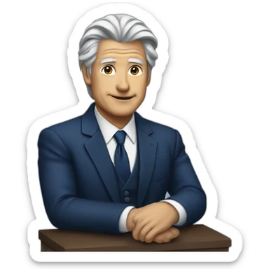 grey haire president in navy blue suit sticker