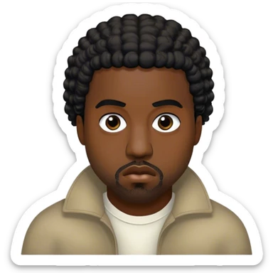 Kanye West Kanye West black curly hair  sticker