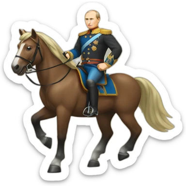 bare chested putin on horseback sticker
