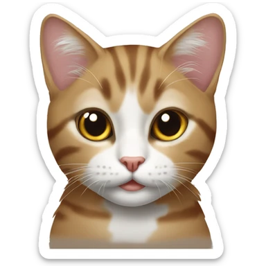 kahve içen beyaz kedi sticker