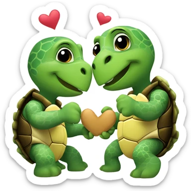 Turtles in love sticker