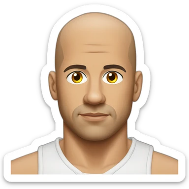 vin diesel serious cartoon wearing henley  sticker