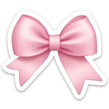 light pink ribbon bow sticker
