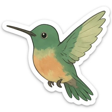 hummingbird ghibli style sticker