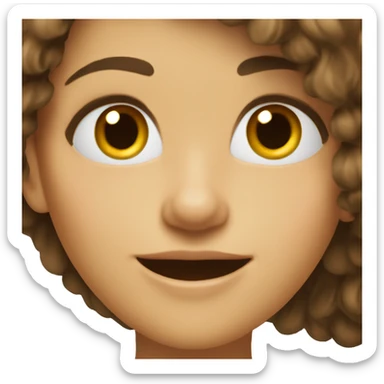 A studious girl with large front teeth, bushy brown hairs  sticker
