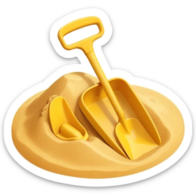 toy shavel on the sand sticker