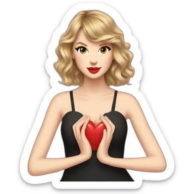 taylor swift with heart shaped hands sticker