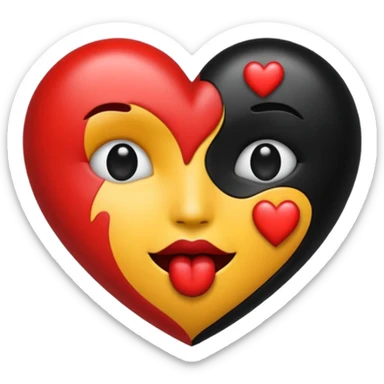 Kiss print emoji in color black  sticker