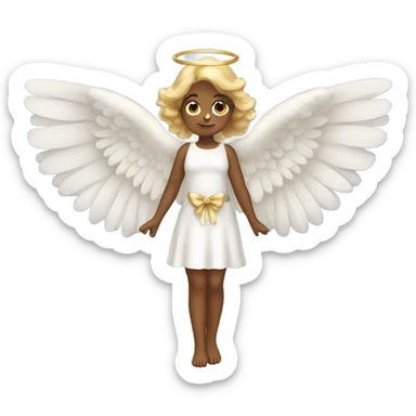 angel with wings and bow sticker
