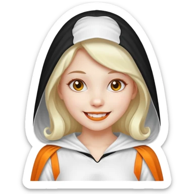 girl with hallowen white costumes sticker