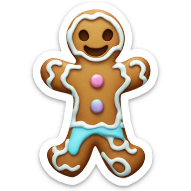 Pastel gingerbread man sticker