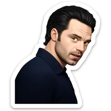 realistic portrait of a man sticker