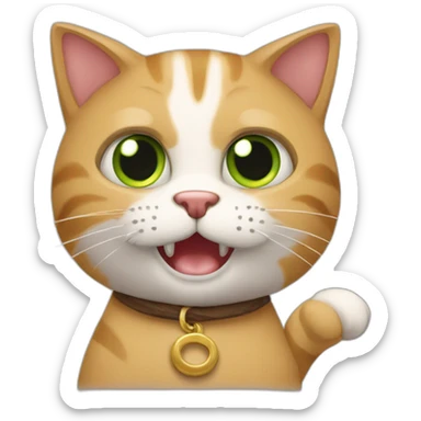 Gato dando o dedo do meio sticker