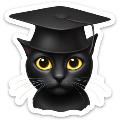 Black cat wearing kid’s propellor hat sticker