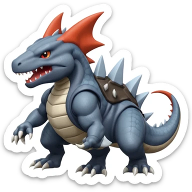 Tyrunt-Rhydon-Garchomp-Aggron-Axew-fusion sticker