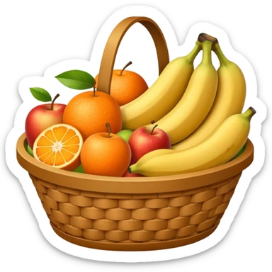 Orange basket with both food, drink and fruits sticker