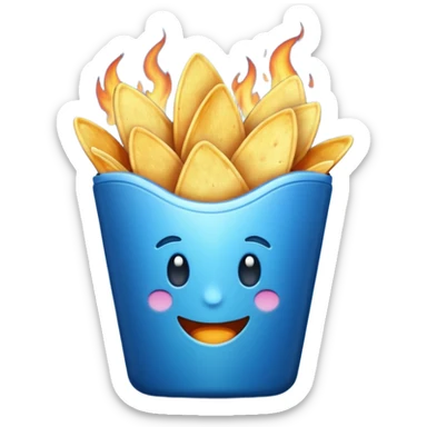 Chips blue names fire sticker