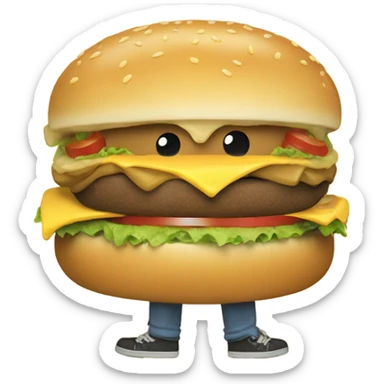 Finn and Jake eating cheeseburger sticker