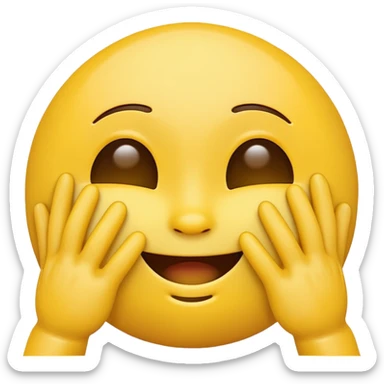 yellow emoticon with hands covering the eyes shieled from slight sticker