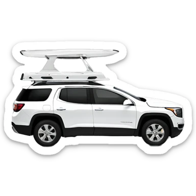 White gmc Acadia with 2 sunroof sideways  sticker