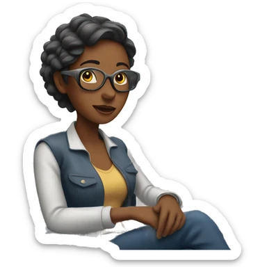 woman seated on a plane sticker