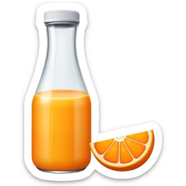 Orange juice bottle sticker