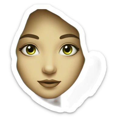 A beautiful imaginary veiled girl with a picture that delights the viewer, her eyes are beautiful green. sticker